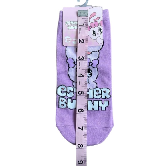 Esther Bunny Purple Graphic Socks Size 23- 25 cm New with Tag - Picture 5 of 6